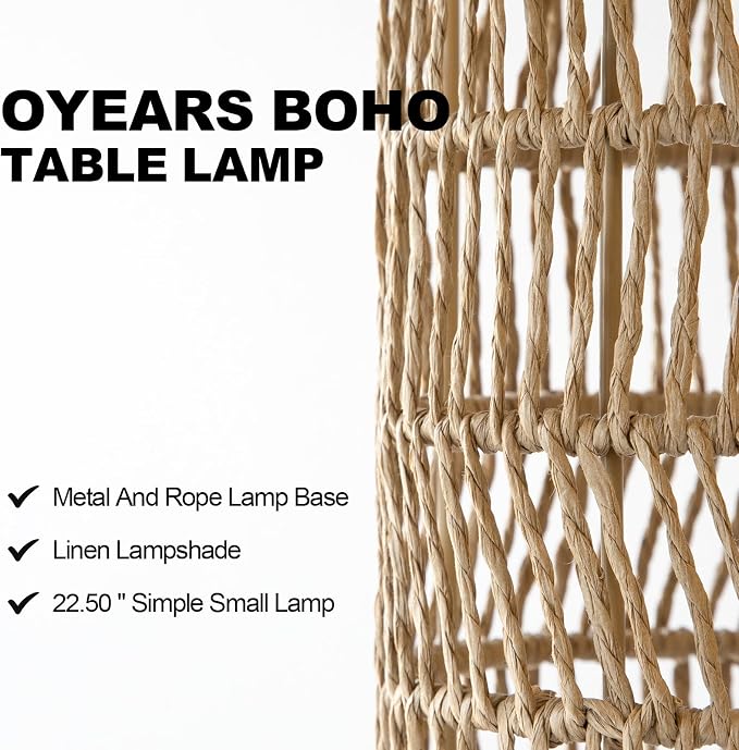 OYEARS 22.5" Boho Table Lamps Set of 2 - Image 2