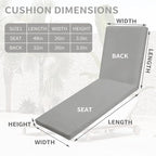 Outdoor Chaise Lounge Cushions for Patio, Lounge Chair Cushions, Waterproof - Image 7