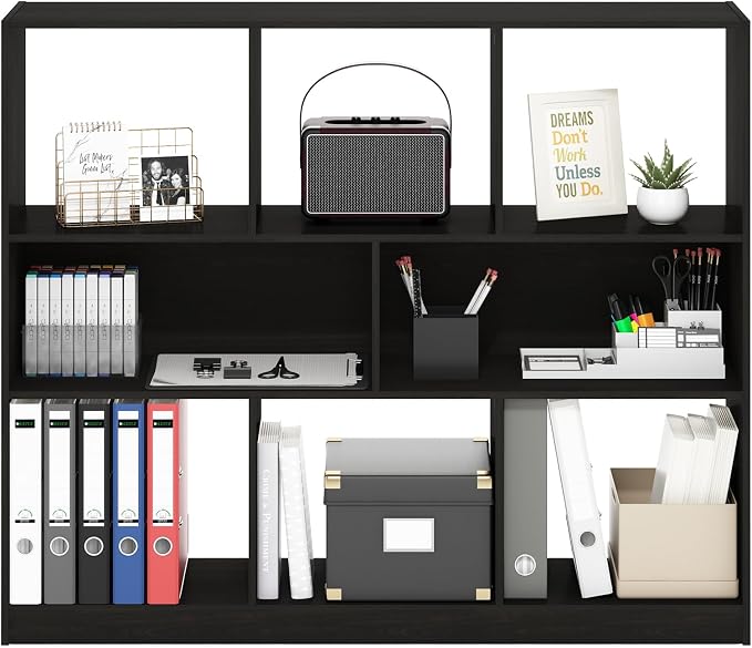 Furinno DALY Book Shelf, 8-Cube Bookshelf, Horizontal Cube Storage Organizer - Image 4