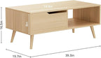 DIYART Oak Coffee Table, Mid Century Modern Coffee Table - Image 2