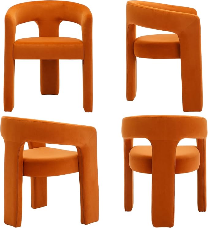 BESTANO Modern Velvet Fabric Upholstered Dining Chairs - Image 7