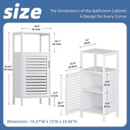 HITNET Bamboo Bathroom Storage Cabinet, 4 Tier Small White Floor Cabinet - Image 3