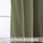 Yakamok Sage Green Room Darkening Curtains 84 inch Sliding Door Drapes | 1 - Image 5