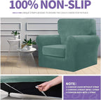 ZNSAYOTX Luxury Velvet Couch Cover 4 Piece Stretch Sofa Covers - Image 5