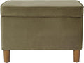 HomePop - Dinah 24" Storage Ottoman- Light Sage Green Velvet by HomePop
