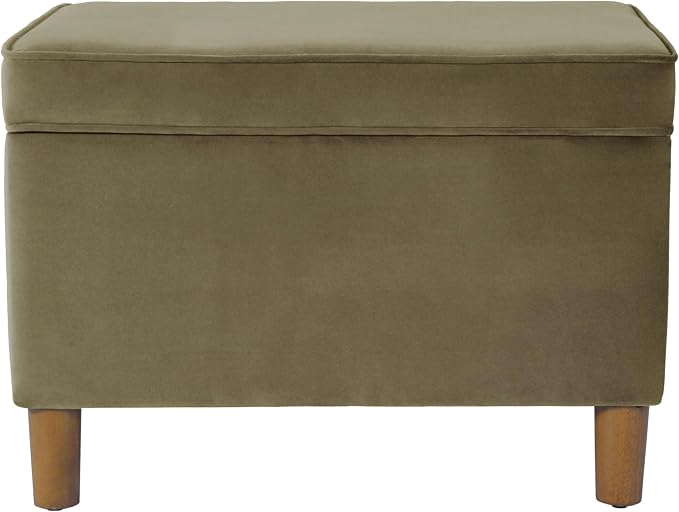 HomePop - Dinah 24" Storage Ottoman- Light Sage Green Velvet by HomePop