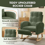 NIOIIKIT Nursery Rocking Chair, Corduroy Upholstered Rocking Chair - Image 6
