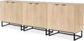 EYYTHUNG Fluted Cabinets with Storage Set of 3, Sideboard Buffet Cabinet with by EYYTHUNG