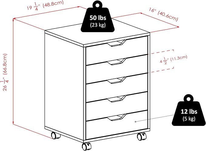 Winsome 10519 Halifax 5-Drawer Composite Wood Cabinet - Image 3