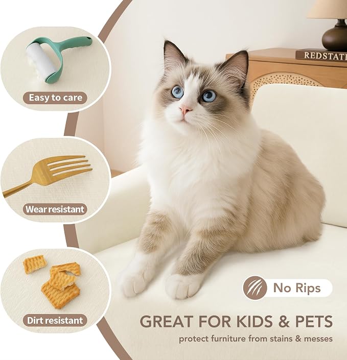 Armchair Couch Cover for Dogs 1 Cushion, Washable Recliner Covers Sofa Protector - Image 3