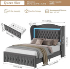 Queen Bed Frame 55" Tall Headboard - Image 2