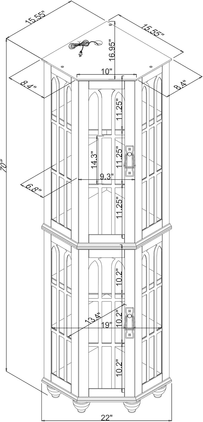 Glass Corner Display Cabinet - Image 2
