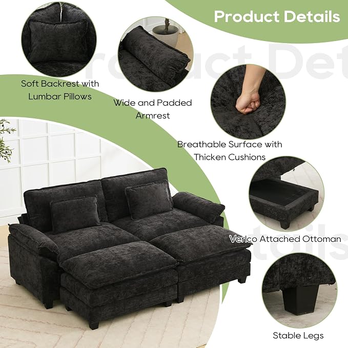 Oprisen 86" Modular Sectional Sofa, Comfy Cloud Couch Sectional Sofa - Image 6