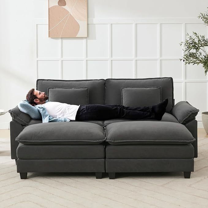 Oprisen 86" Modular Sectional Sofa, Comfy Cloud Couch Sectional Sofa - Image 5