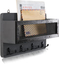 ADIIL Mail and Key Holder for Wall Decorative, Wooden Wall Mount Key Rack by ADIIL