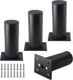 Set of 4 Furniture Legs 4 Inch, Adjustable Aluminum Alloy Cabinet Legs by Kyuionty
