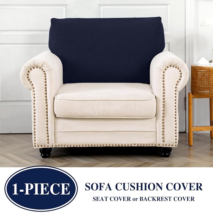 LA MEACK Couch Cushion Cover Seat Cushion Cover Stretch Armchair Cover Separate - Image 3