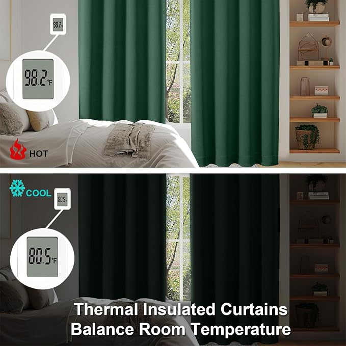 Simplebrand Ava Ever Green Short 24 Inches Blackout Curtain 2 Panels Set - Image 6