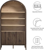 Modway Nolan Tall Arched Storage Display Cabinet in Dark Walnut - Image 4