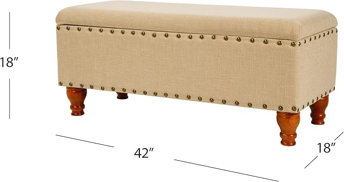 HomePop Large Rectangle Storage Bench - Image 3