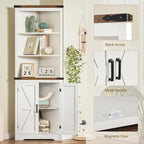 TEENFON Farmhouse Corner Cabinet, Bathroom Cabinet - Image 8