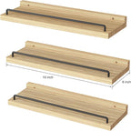 RYOFOBETTO Floating Shelves for Wall Decor, Light Brown Wood Shelves for - Image 3