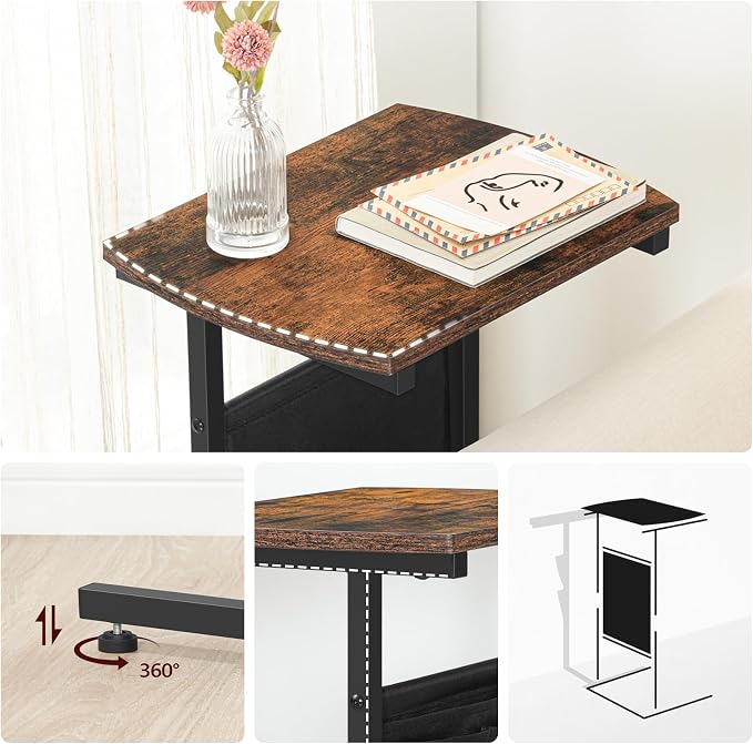 HOOBRO C Shaped End Table, 28.3" Side Table - Image 9