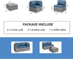 5 Piece Outdoor Patio Furniture Set, All Weather Conversation Set - Image 7