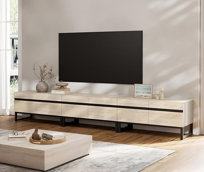 WAMPAT Modern TV Stand for 32-110 Inch TVs, Wood Entertainment Center by WAMPAT