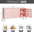 MIOCASA Metal Storage Cabinet, 3 Door TV Stand, Metal TV Cabinet - Image 3
