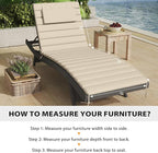 Sundale Outdoor Olefin Quilted Lounge Cushion Set of 4, Patio Foldable Chaise - Image 8