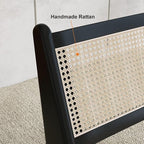 homary Japandi Rattan and Wood Lounge Chairs Mid Century Modern Armless Accent - Image 6