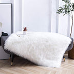 Sheepskin Faux Fur Rug, 2x3 White Fur Rug - Image 8