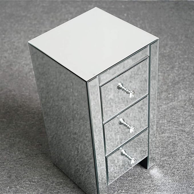 Mirrored End Table Modern Small Sofa Corner Table - Image 7