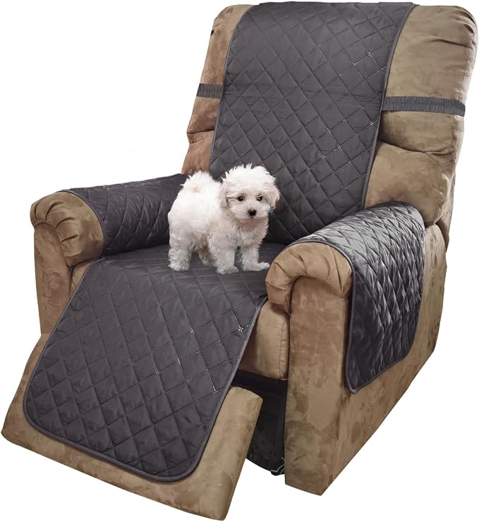 U-NICE HOME Reversible Recliner Chair Covers, Dark Grey/Light Grey | by U-NICEHOME