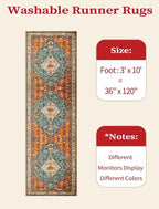 SERISSA 3x10 Washable Non Slip Boho Runner Rug - Image 3