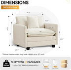 WUTUTUEE 41'' Modern Chenille Oversized Chair, Upholstered Accent Living Room - Image 2
