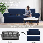 Easy-Going Stretch Oversized Loveseat Couch Covers Washable Navy | 1-Piece - Image 4