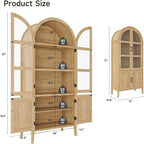 ONBRILL 71" Tall Arched Cabinet, 5-Tier Arched Kitchen Pantry - Image 2