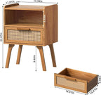Lerliuo Rattan Nightstands Set of 2, Side Table - Image 3
