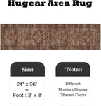 2x8 Brick Red Vintage Floral Washable Runner Rug - Image 2