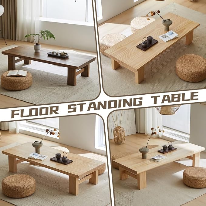 Japanese Floor Table, Vintage Tea Table Low Table, Rectangular Style Tatami - Image 2