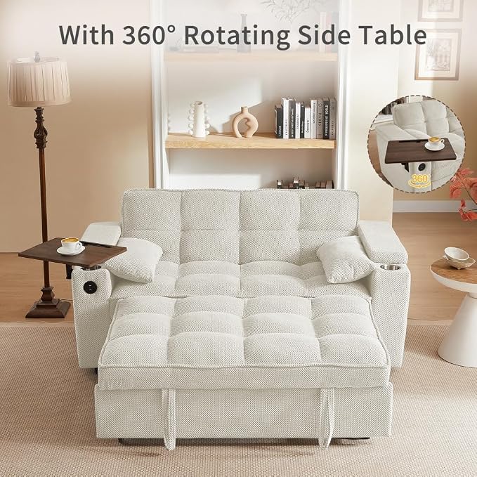 Auvsoce 65'' Convertible Sleeper Sofa Bed - Image 4