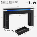LIKIMIO Console Table with Drawers, Modern Entryway Table with LED Lights and - Image 3