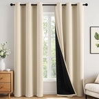 MIULEE Cream Beige 100% Blackout Curtains by MIULEE