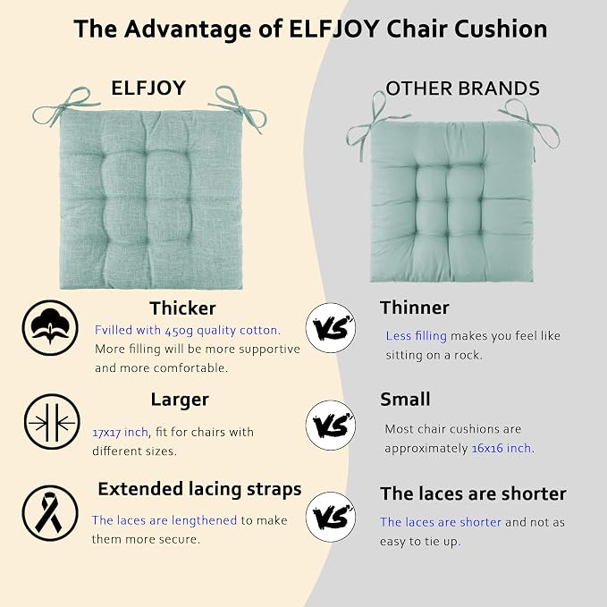 ELFJOY Rocking Chair Cushion Large Rocking Chair Pads - Image 3
