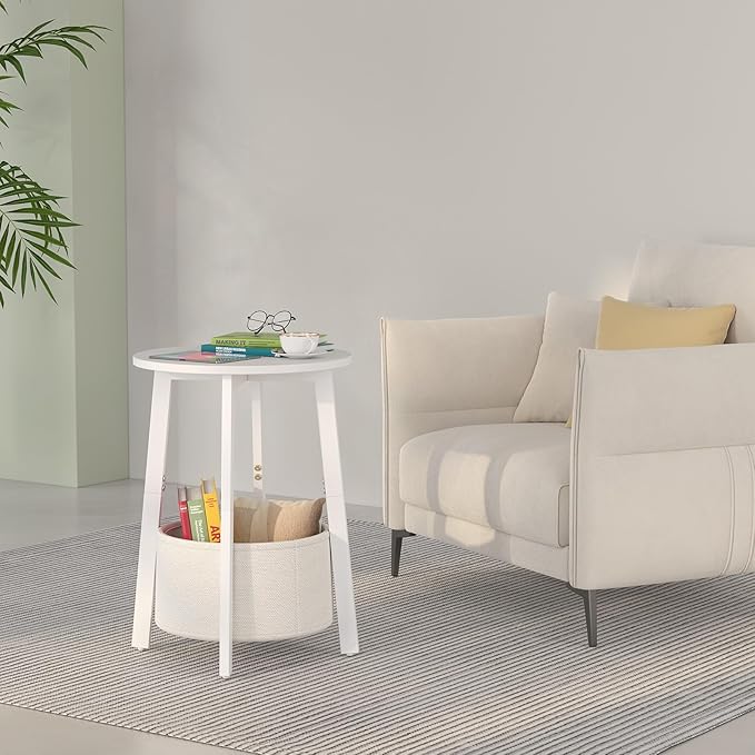 sthmec Small Round Side End Table Set of 2 - Image 4