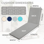 Outdoor Chaise Lounge Cushions for Patio, Waterproof Replacement Seat Cushions - Image 5
