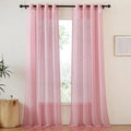 NICETOWN Pink Sheer Curtains for Living Room, Grommet Lightweight Gauzy by NICETOWN