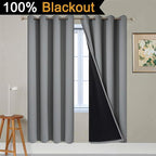 Yakamok Grey Blackout Curtains 72 Inches Long - Image 2